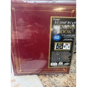 Memory Book 8.5"X11" Pioneer Leatherette Burgundy-VINTAGE-BRAND NEW
